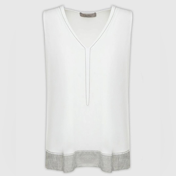 D.EXTERIOR Women's White Viscose Polyester Monili Beading Built-in Necklace Sm - Picture 2 of 11